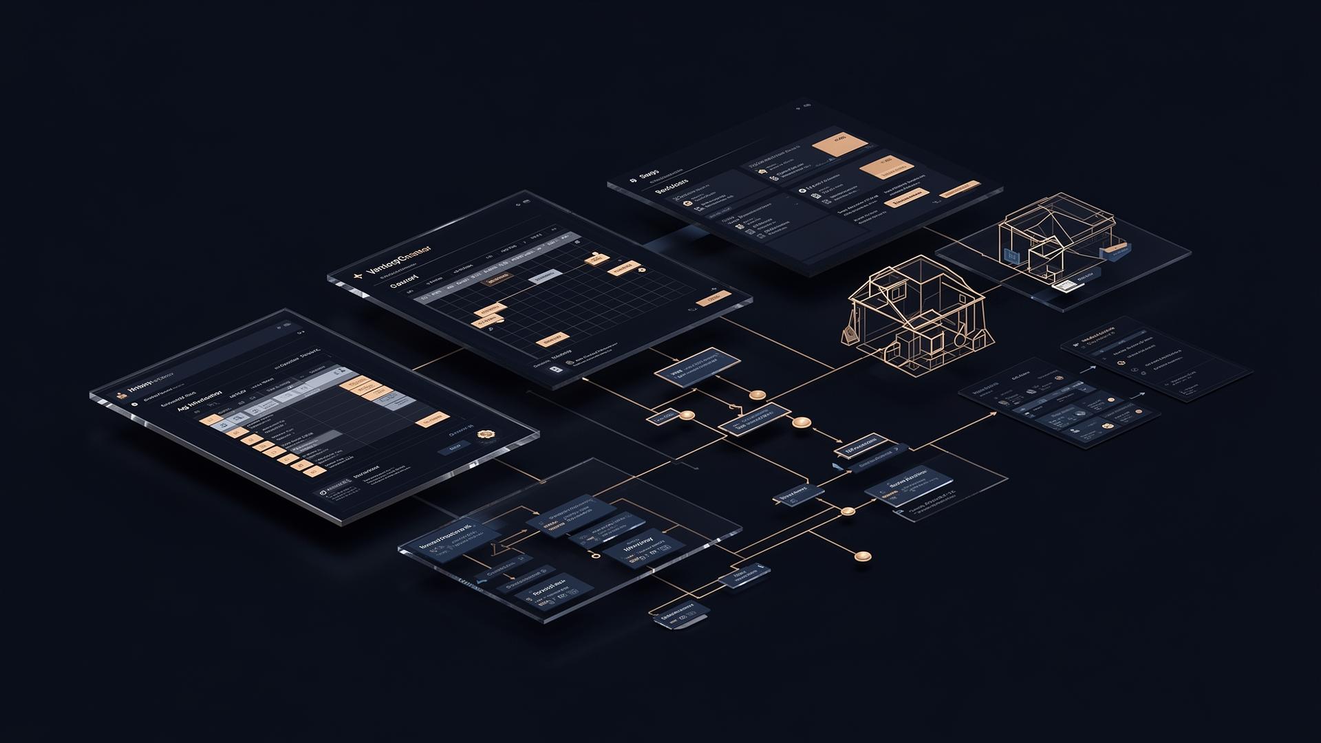 Abstract architecture of the vertical software platform and its connected operational modules